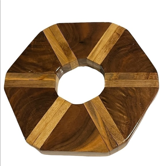 HANDMADE wood lacquered trivet octagonal. - Picture 1 of 4